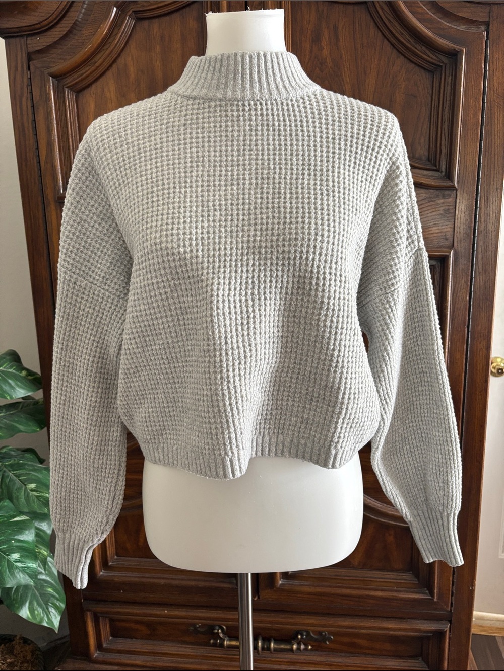Hollister Waffle Knit Mock Neck Sweater